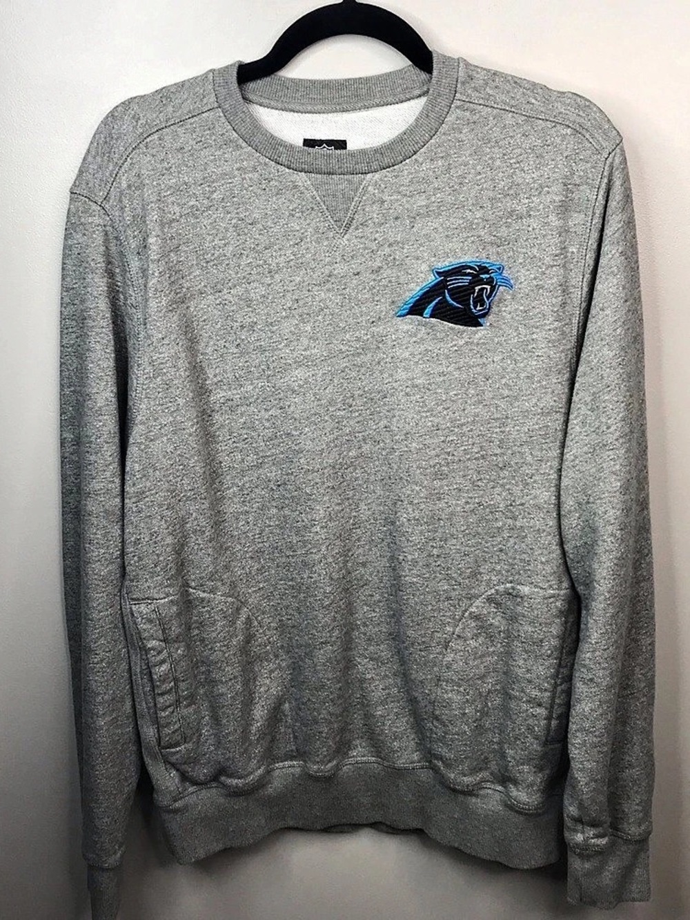 New Era Carolina Panthers NFL Team Apparel Crewneck Sweatshirt Gray Sz Large